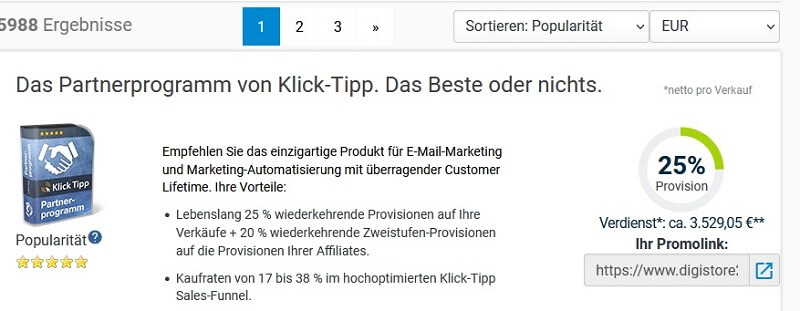 Klick-Tipp Produkt nummer 1